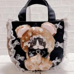 コヤンイサムチョン トートバッグ 雪の結晶 バンビファー 帆布 ブラック