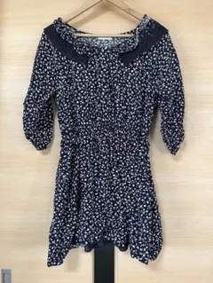 E hyphen world gallery 花柄七分袖ワンピース