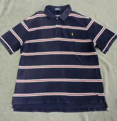 ポロラルフローレン　ポロシャツ　ボーダー　ネイビー　半袖ポロシャツ