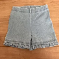petit main フリル付きデニムショートパンツ 110サイズ