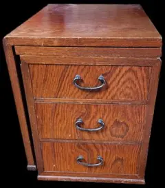 木製 3段 小引き出し 小物入れ 昭和レトロ アンティーク調 和風