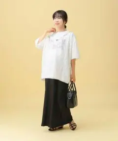 【産前・産後対応】マタニティ／レースフードブラウスのサムネイル