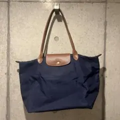 Longchamp ルプリアージュ　ネイビー トートバッグ ナイロン レザー