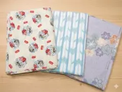 【合計4.5m】粋 和柄 生地 3枚セット 金魚・矢羽根 2m入り 生成り・青