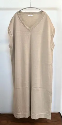 studio CLIP 12ゲージリラックスベストワンピース ベージュ