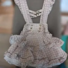 LIZLISA はしごリボンギンガムチェックティアードスカパン ピンク