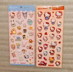【ハローキティ　サンリオキャラクターズ】ぷっくりシール 2枚セット