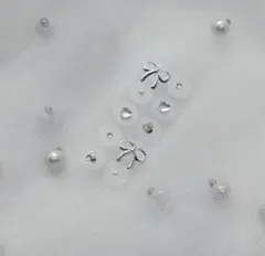 耳ツボジュエリー♡リボン♡パール♡銀粒♡10粒