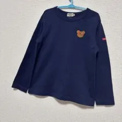 ミキハウスホットビスケッツ くま カラフルロゴ 長袖カットソー