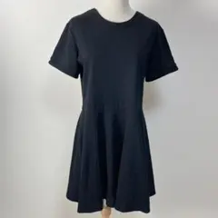★H&M BASIC バックジップ フレアワンピース ブラック 黒 EUR：L