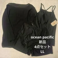 新品♡オーシャンパシフィック シアートップス付き 水着4点セット LL ブラック