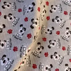 在庫限り特価1㍍長JOANN I Woof Youブランド綿プリント生地ハギレ布