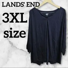 LANDS' END 【3XL】 Vネック 長袖 チュニック 無地 カジュアルのサムネイル