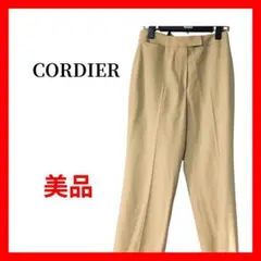 CORDIER スラックス S ベージュ センタープレス 通勤 美脚 B2134