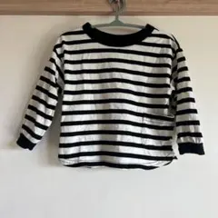 BREEZE 黒と白のストライプ Tシャツ 90