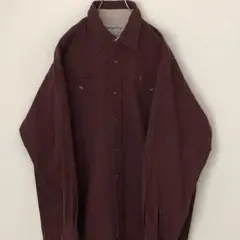 【激レア】C10 カーハート ワンポイントレザーロゴ チノワークシャツ L