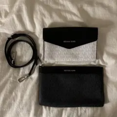 マイケルコース　クラッチバッグ　MKチャーム　ショルダーセット　ブラック