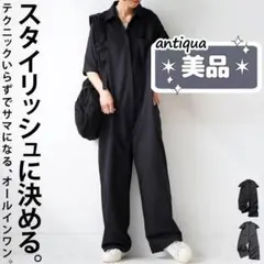-SALE-●極美品●【antiqua】完売＊都会的デザインオールインワン