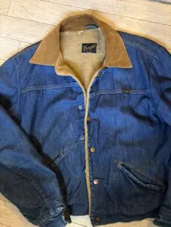 Wrangler デニムボアジャケット コーデュロイ襟 70s 黒タグ