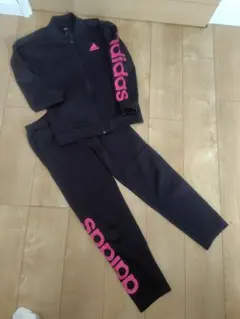 adidas ジャージセット 黒/ピンク 150センチ