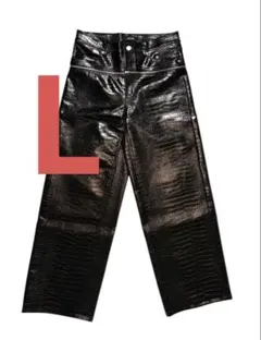 【M】GOAR.ARCHIVE クロコ CROCO ZIPPER PANTS GOAR.ARCHIVE 黒 ZIPPER PANTS CROC M - メルカリ