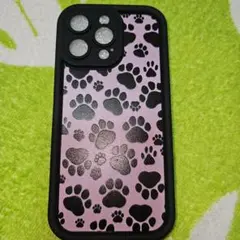 iPhone用ピンクの足跡デザインケース