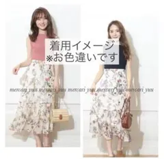 rirandture エアリーボタニカルフラワースカート　ネイビーのサムネイル
