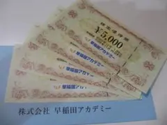 早稲田アカデミー　株主優待券　20,000円分　//　株主優待　20000円　塾