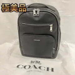 未使用に近い コーチ リュック イーサン バックパック ブラック 黒 レザー
