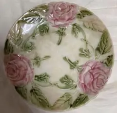 【オールドイタリアン ビンテージ】60's薔薇柄手彫 アラバスター小物入れ オールドイタリアン ビンテージ】60's薔薇柄手彫 アラバスター小物入れ
