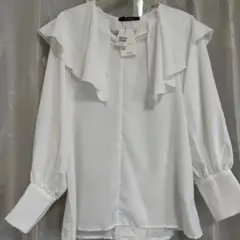 新品未使用 タグ付き 定価4950円w closet フリル付き長袖シャツ