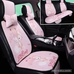 ハローキティデザインのメッシュシートカバークッション付きで快適