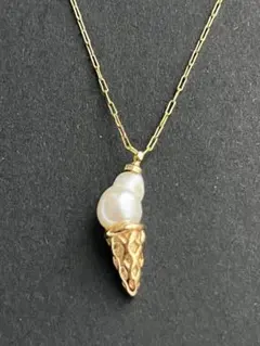 【大人可愛い】淡水パールのアイスクリームネックレス✨バロックパール使用