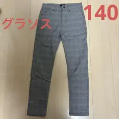 GLAZOS チェック柄 スリムフィットパンツ