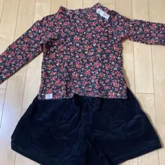 フリースカットソー(OLIVE des OLIVE)とコーデュロイショートパンツ