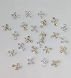 十字架12個　クロス　ネイルパーツ　デコパーツ　ゴールド　シルバー