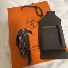 HERMES シルバークロス（銀磨きクロス）ショップ袋 リボン 2本　新品のサムネイル