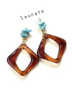 5点で450円引き ハンドメイドピアス 樹脂ピアス ターコイズピアス