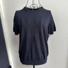 UNIQLO 半袖ニット ネイビー XLサイズ