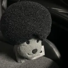 san-xオールスターズ ふわふわブラックカラー ぬいぐるみ　アフロ犬