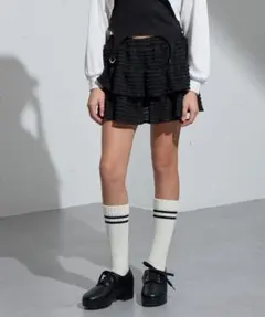 BISKEE レースティアードスカパン　140cm 黒