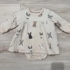 ジェラートピケ　70 - 80 cm ロンパース　ワンピース　うさぎ