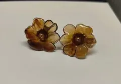 フラワー クリップ式 イヤリング