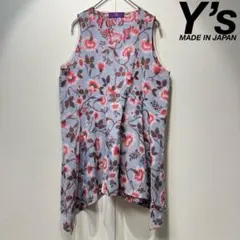 希少 美品 ワイズ 総柄 花柄 ノースリーブ 変形 フレア デザイン チュニックのサムネイル
