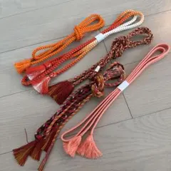 帯締め　5本セット　オレンジ系