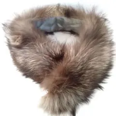 《値下げOK》ブラウン×シルバー フォックスファー風 付け襟 マフラー