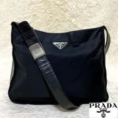 PRADA ブラック　テスートナイロン　レザー　ショルダーバッグ　2WAY