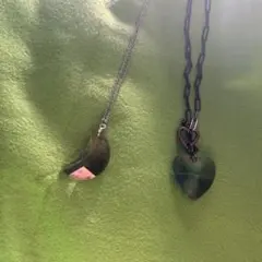 ハート型と三日月型のペンダントネックレスセット