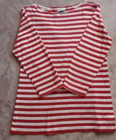marimekko 赤と白ストライプ Tシャツ