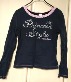 Mezzo Piano 長袖カットソー 黒×ピンク